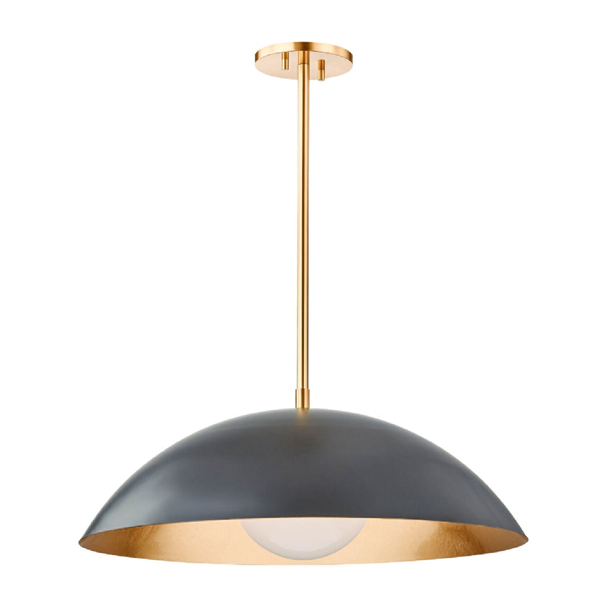 Modern European furniture - Black Metal Dome Pendant Lamp - www.oroa.com