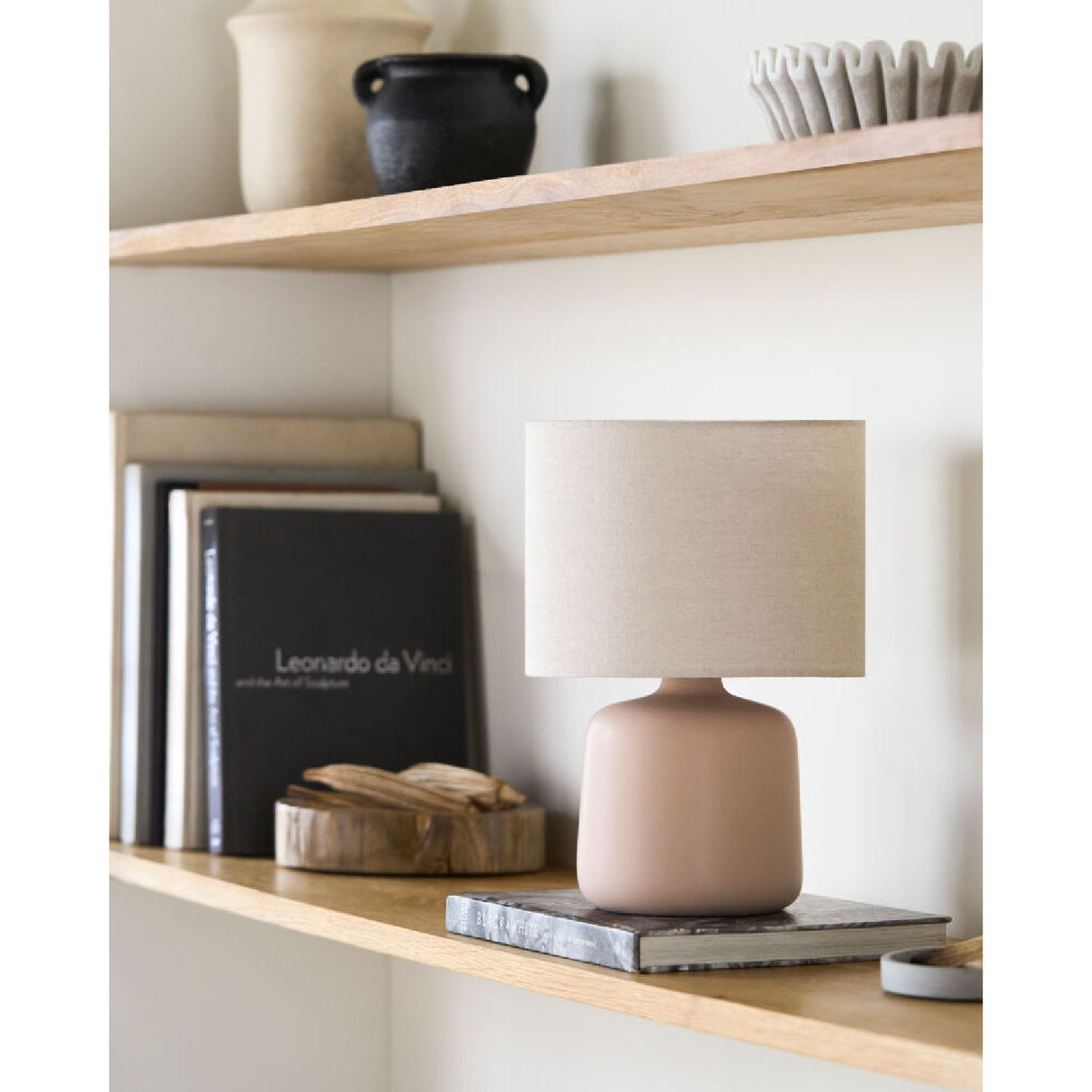 Modern European furniture - Beige Linen Ceramic Table Lamp S - www.oroa.com