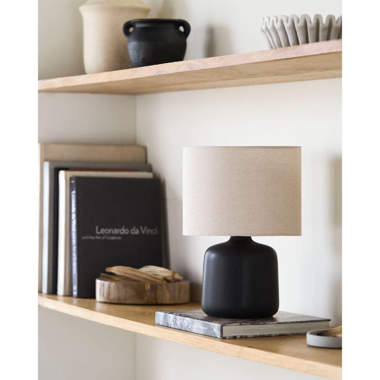 Modern European furniture - Beige Linen Ceramic Table Lamp S - www.oroa.com