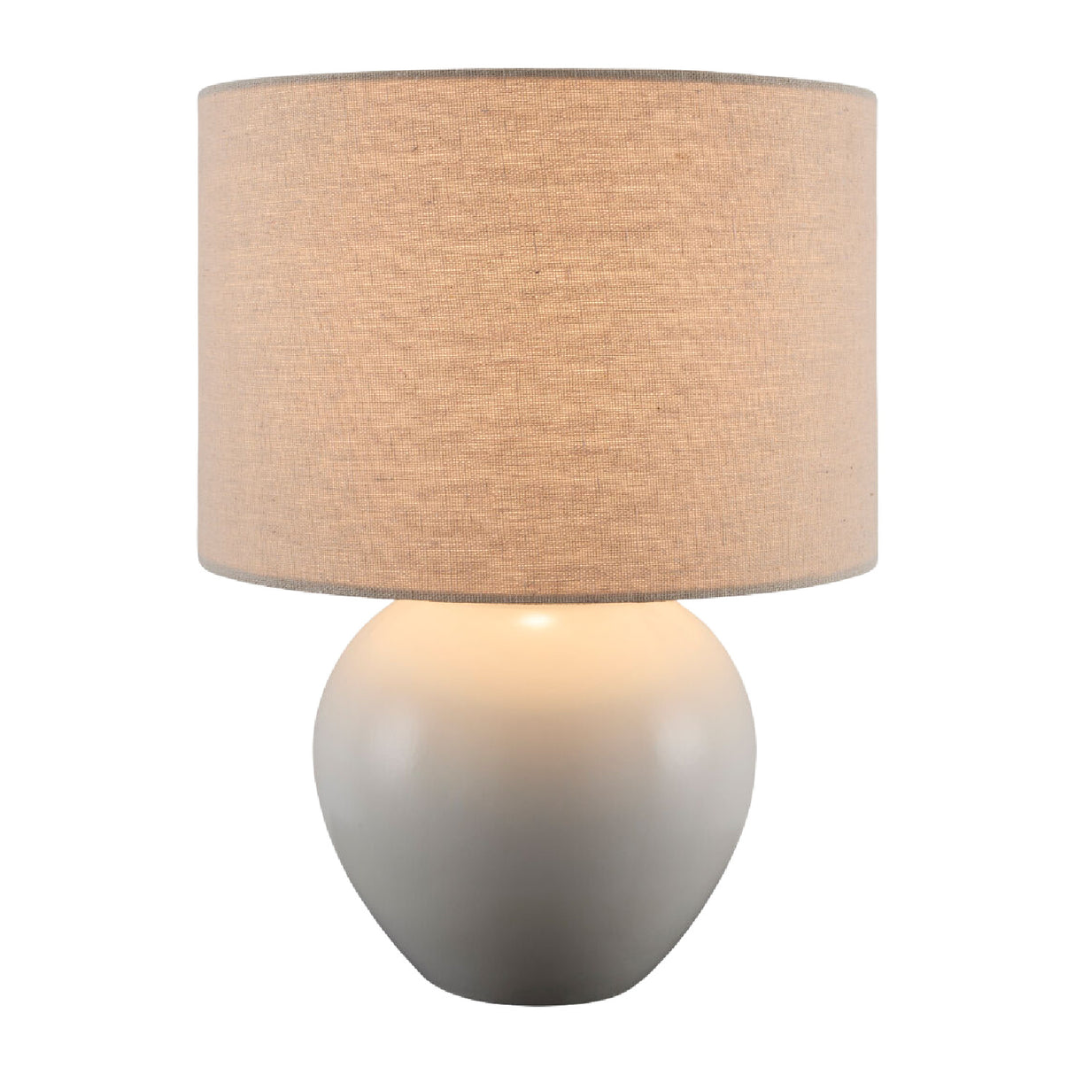 Modern European furniture - Rounded Ceramic Linen Table Lamp - www.oroa.com