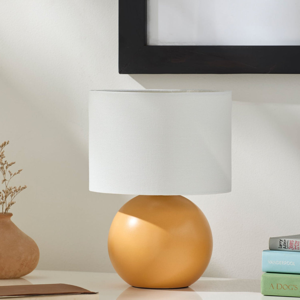 Modern European furniture - Round Glazed Ceramic Table Lamp - www.oroa.com
