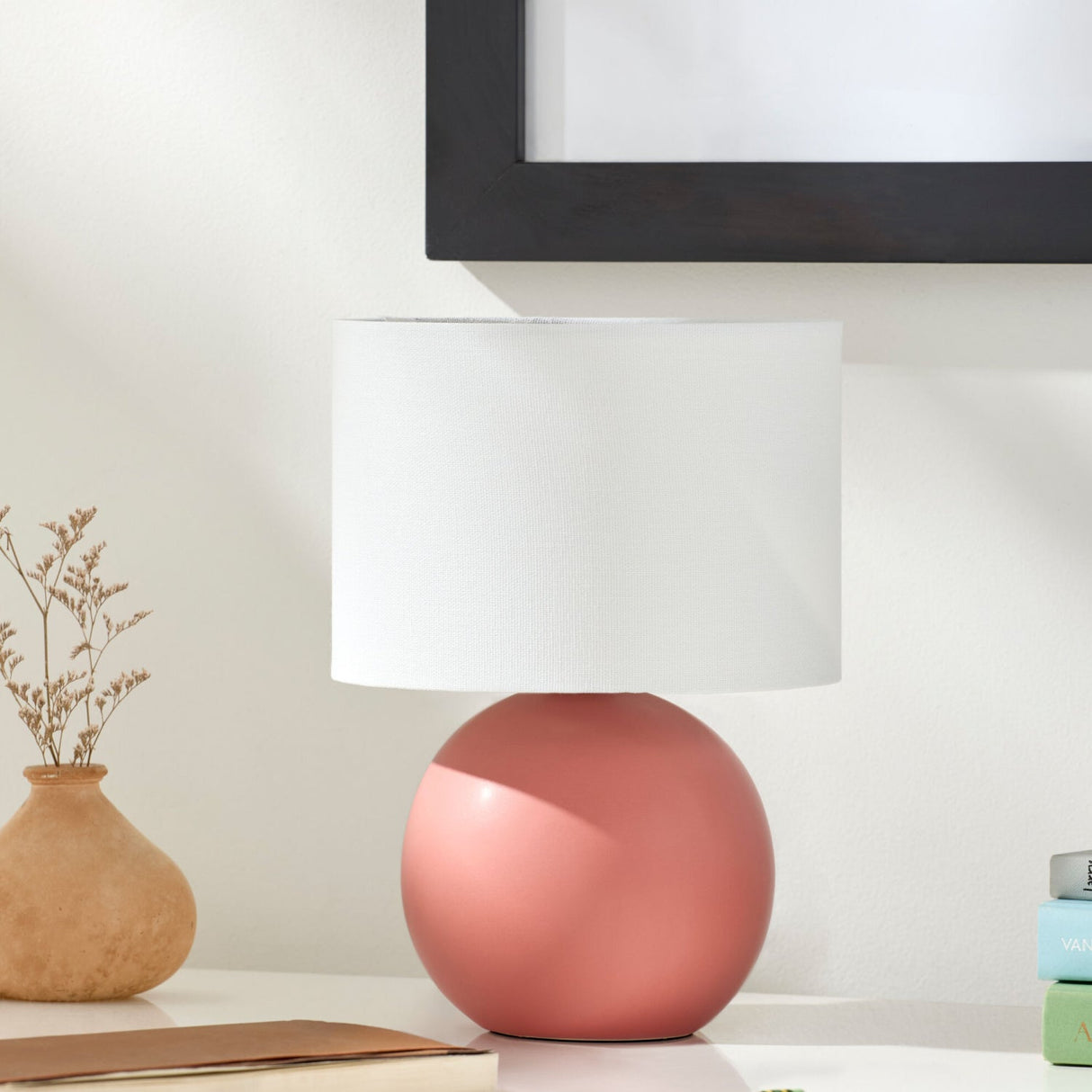 Modern European furniture - Round Glazed Ceramic Table Lamp - www.oroa.com