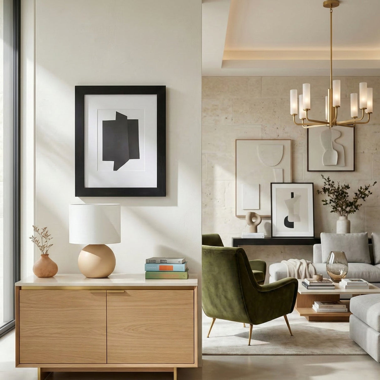 Modern European furniture - Round Glazed Ceramic Table Lamp - www.oroa.com