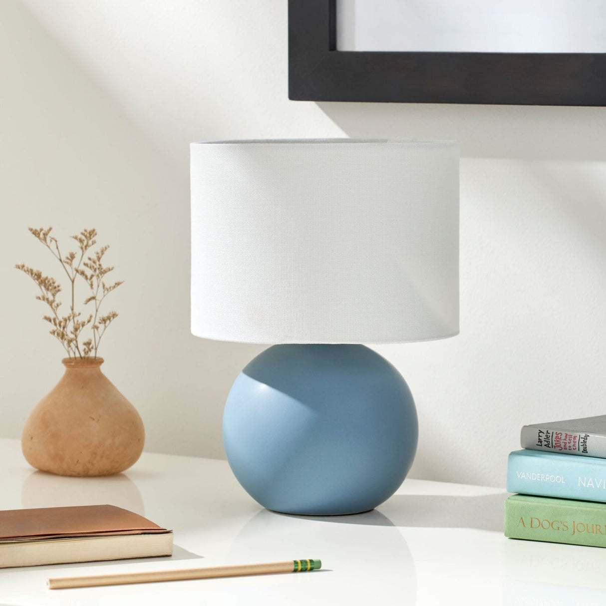 Modern European furniture - Round Glazed Ceramic Table Lamp - www.oroa.com