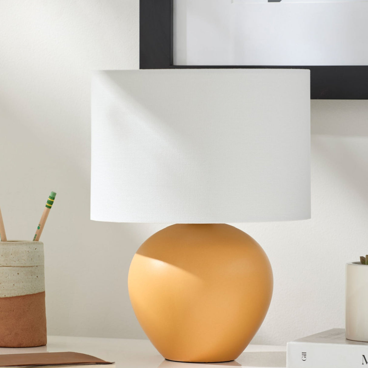 Modern European furniture - White Linen Ceramic Table Lamp - www.oroa.com