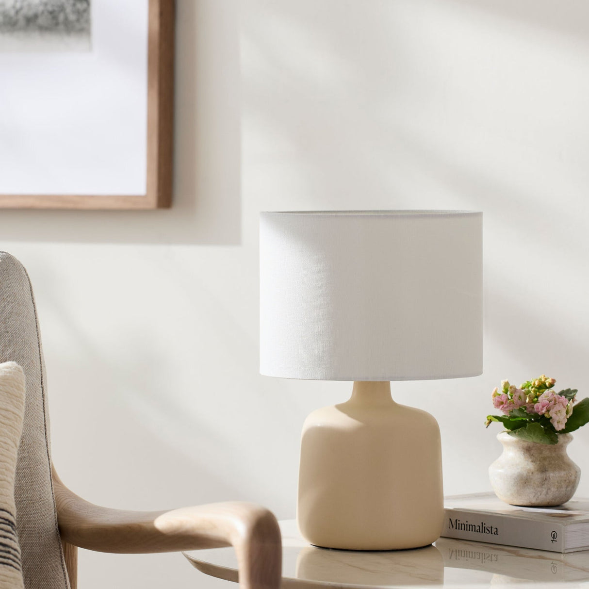 Modern European furniture - White Jute Ceramic Table Lamp - www.oroa.com
