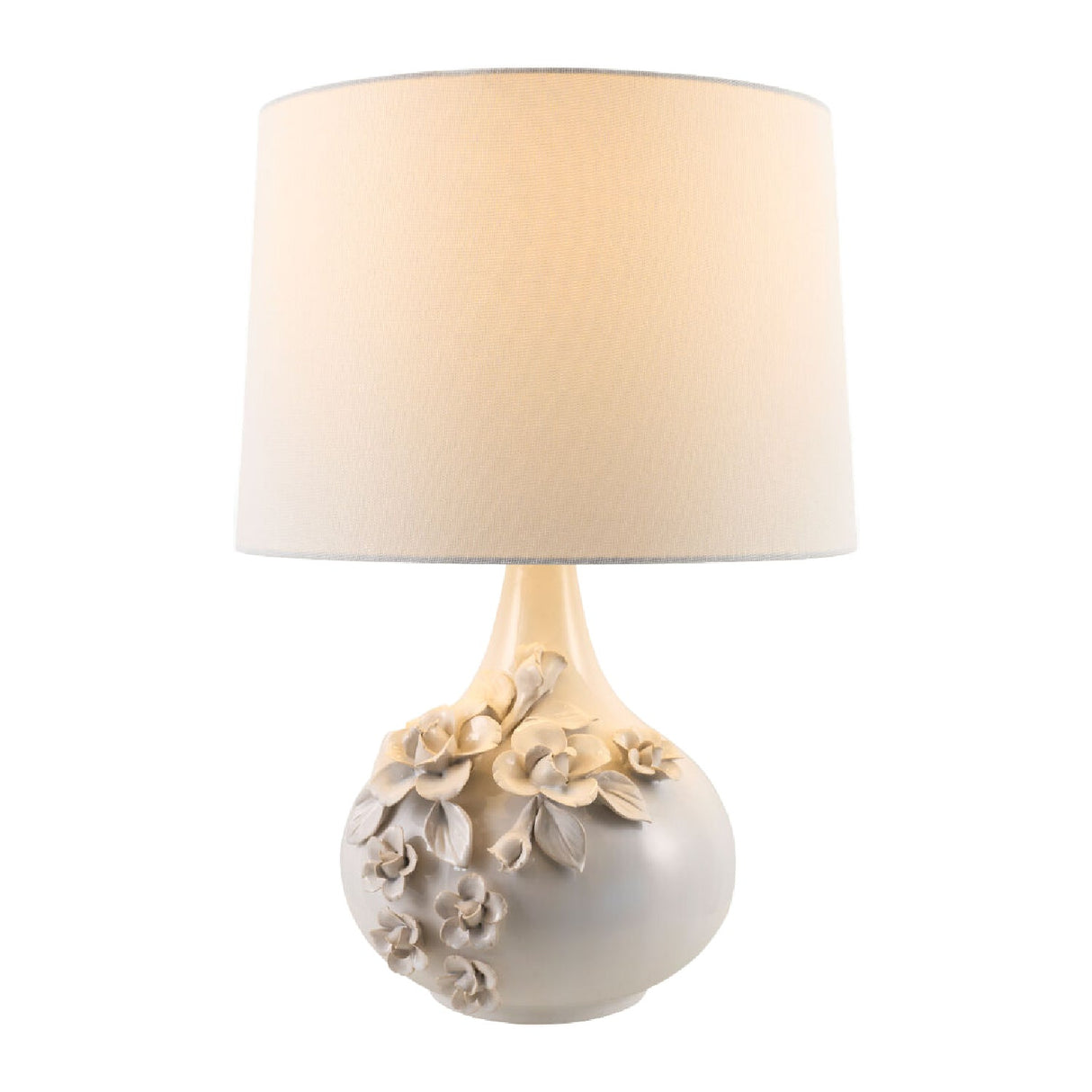 Modern European furniture - Glazed Cream Ceramic Table Lamp - www.oroa.com