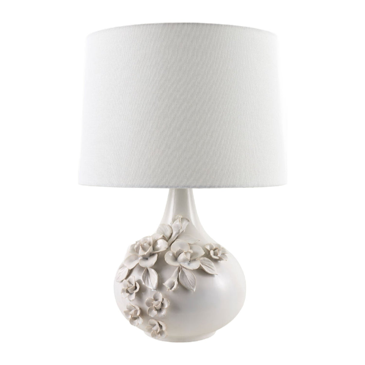 Modern European furniture - Glazed Cream Ceramic Table Lamp - www.oroa.com
