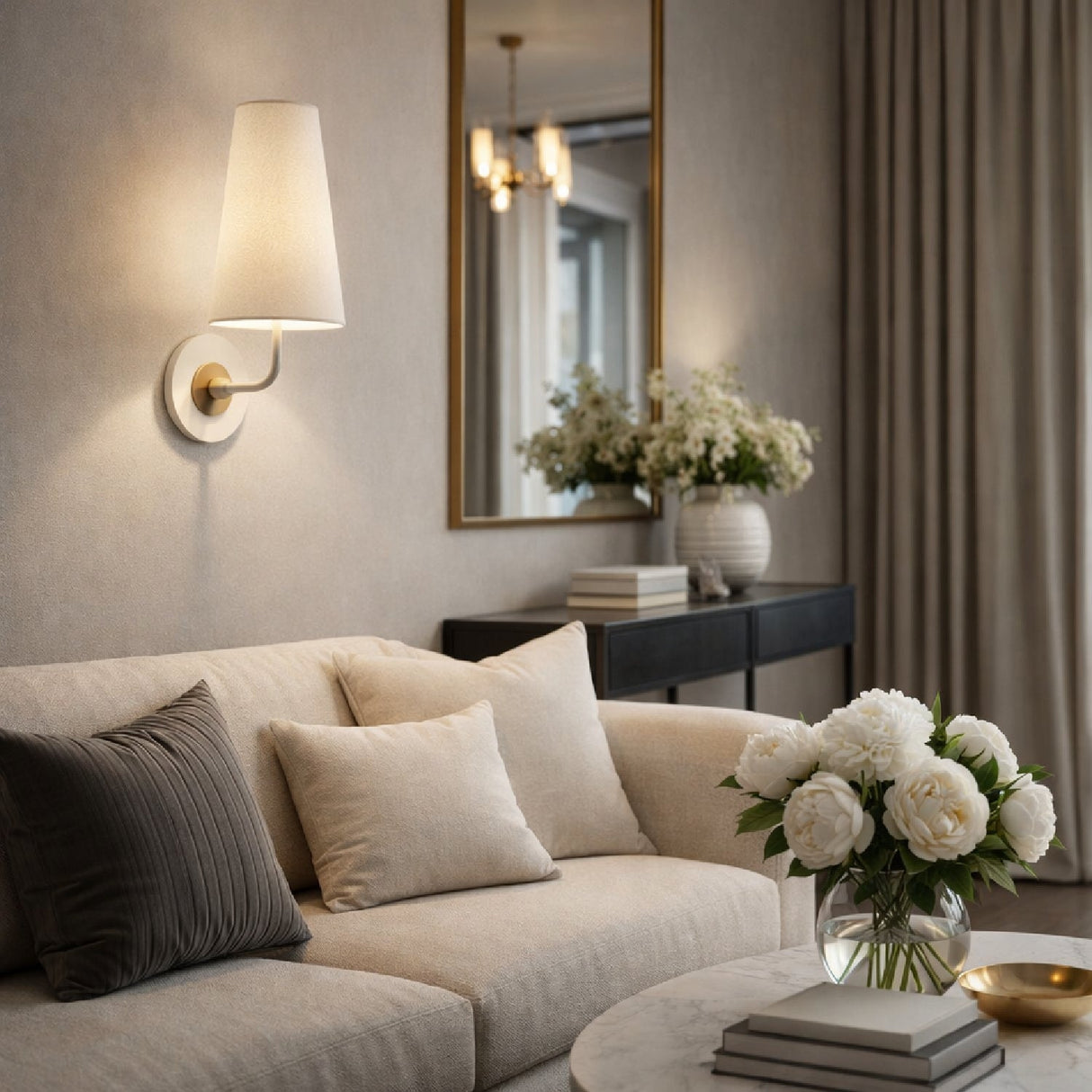 Modern European furniture - Elongated White Shade Wall Lamp - www.oroa.com