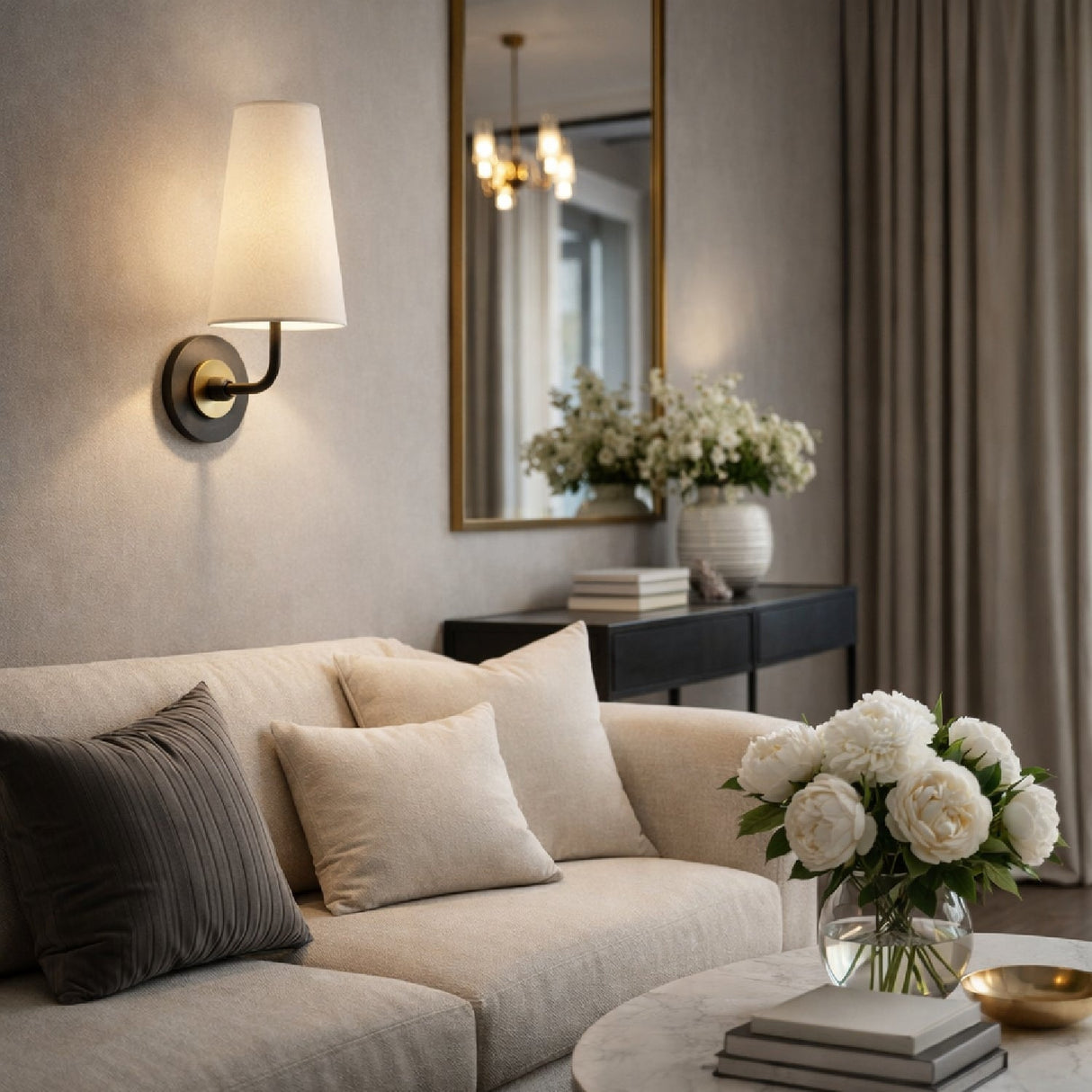 Modern European furniture - Elongated White Shade Wall Lamp - www.oroa.com