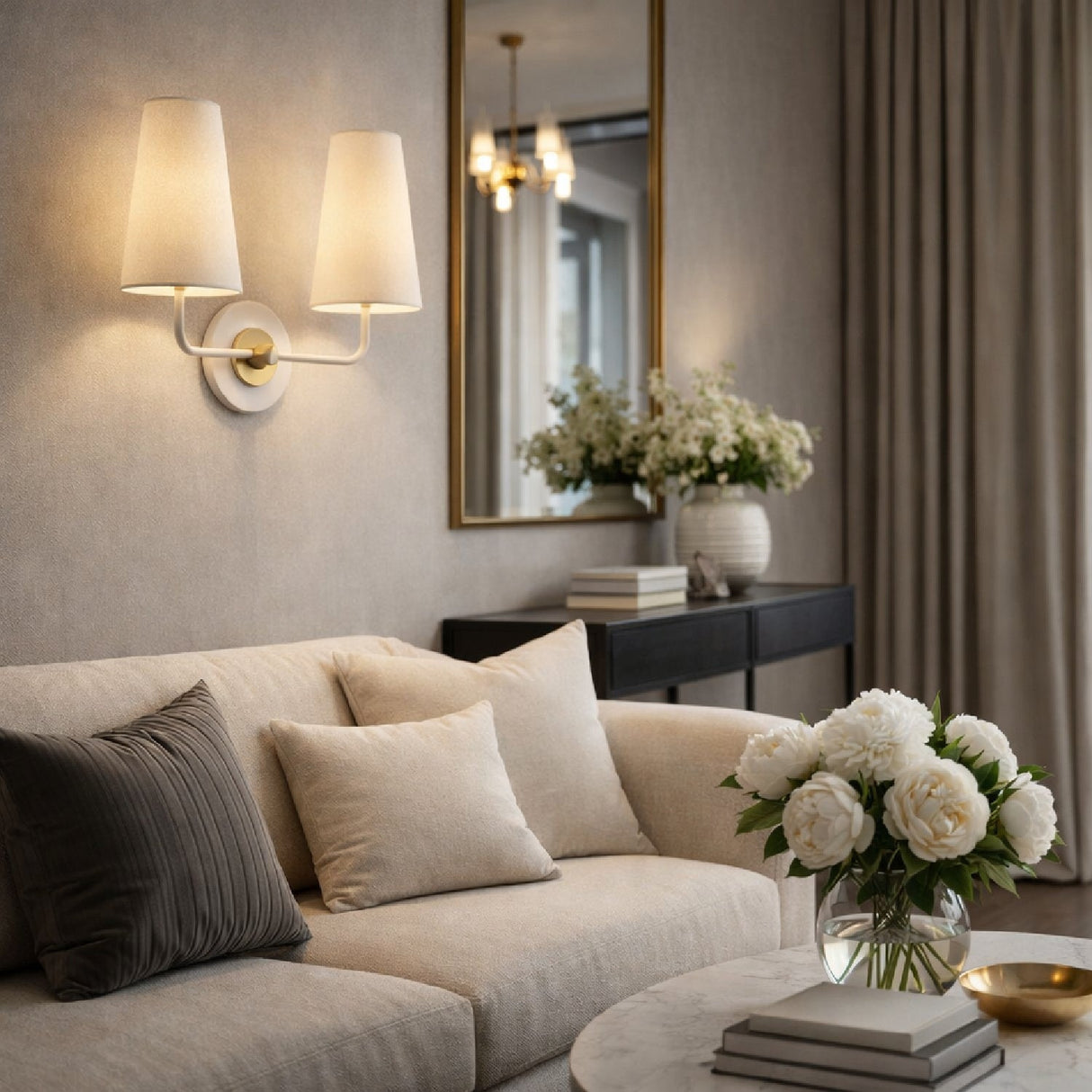 Modern European furniture - Elongated Dual-Shade Wall Lamp - www.oroa.com