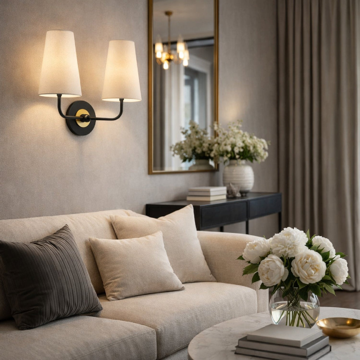 Modern European furniture - Elongated Dual-Shade Wall Lamp - www.oroa.com