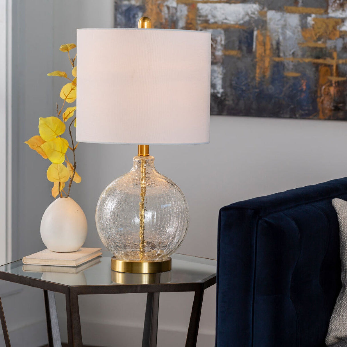 Modern European furniture - Crackle Clear Glass Table Lamp - www.oroa.com