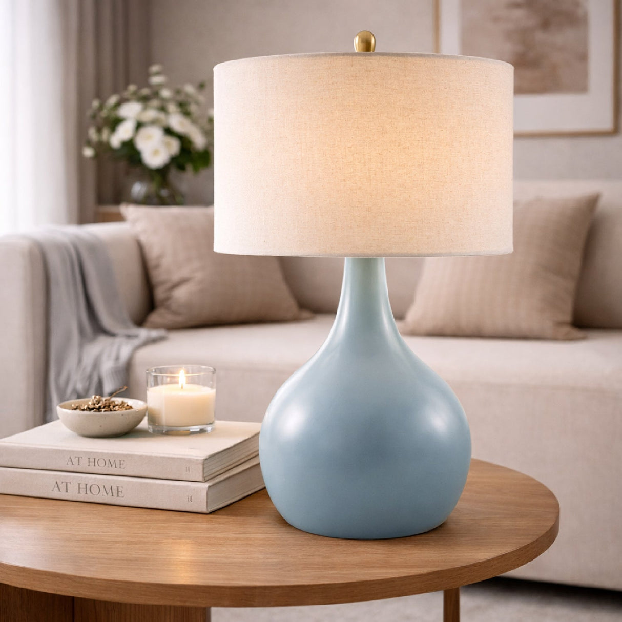 Modern European furniture - Ceramic Vase-Inspired Table Lamp - www.oroa.com