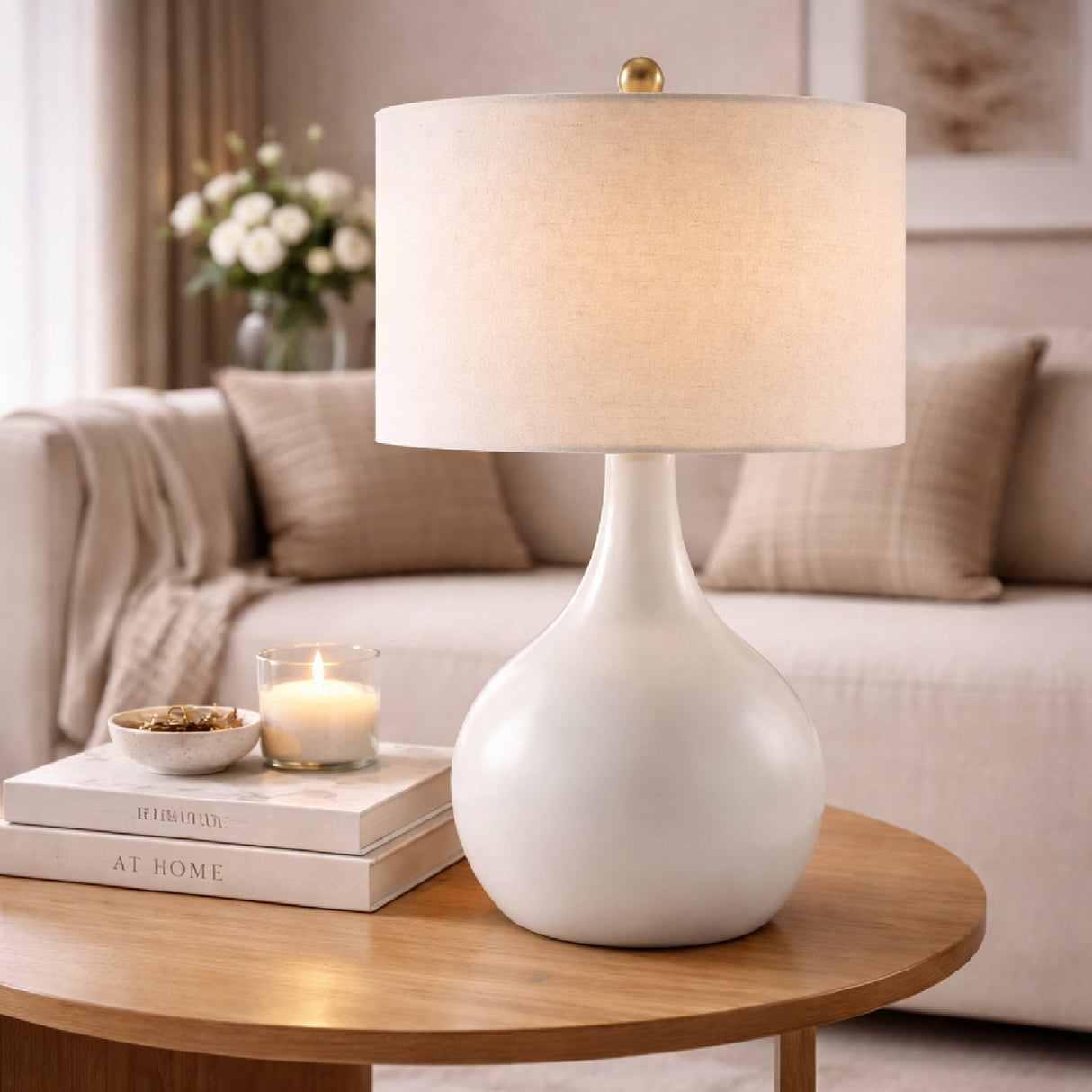 Modern European furniture - Ceramic Vase-Inspired Table Lamp - www.oroa.com