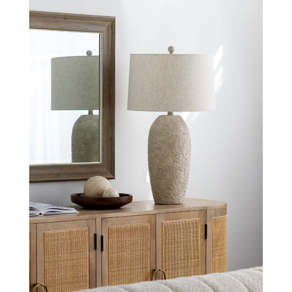 Modern European furniture - White Textured Ceramic Table Lamp - www.oroa.com