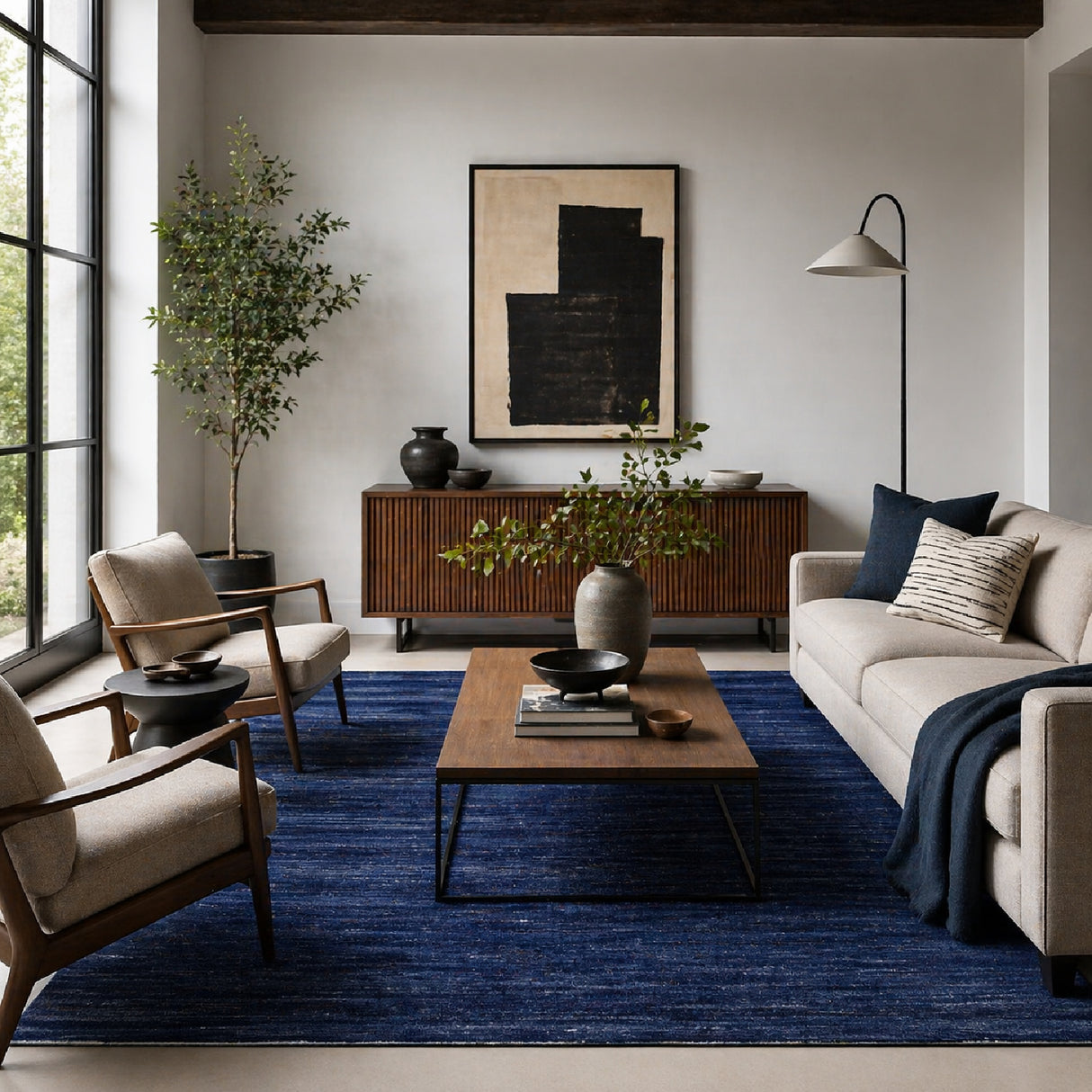 Modern European furniture - Hand-Knotted Wool Fringed Square Carpet - www.oroa.com