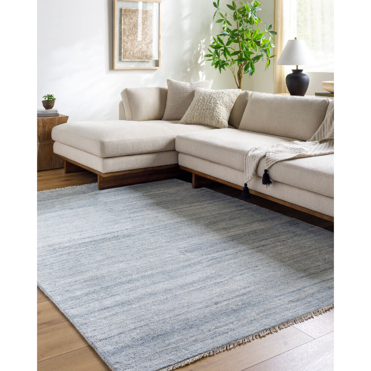 Modern European furniture - Hand-Knotted Wool Fringed Square Carpet - www.oroa.com