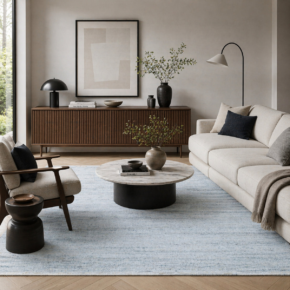 Modern European furniture - Hand-Knotted Wool Fringed Square Carpet - www.oroa.com