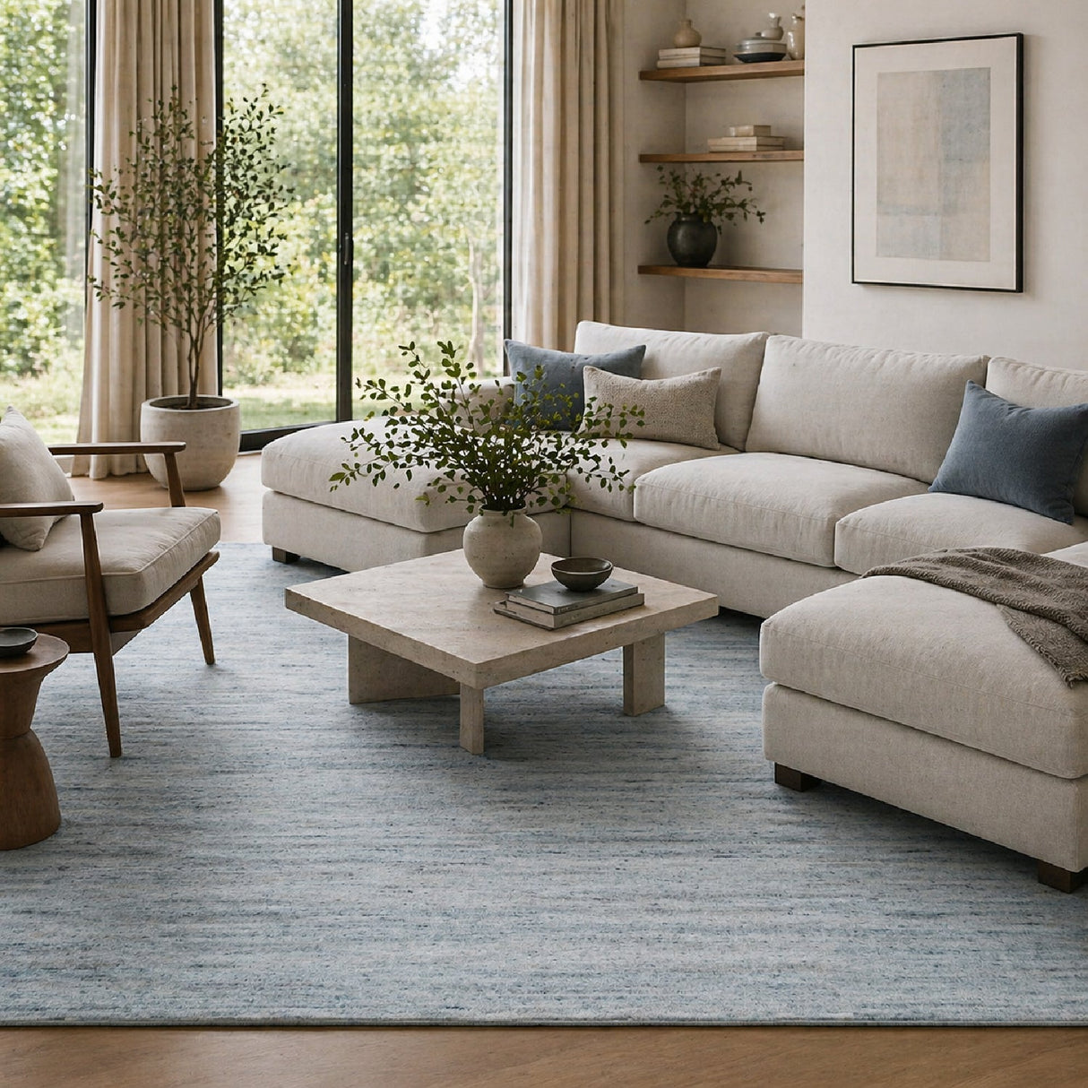 Modern European furniture - Hand-Knotted Wool Fringed Carpet - www.oroa.com