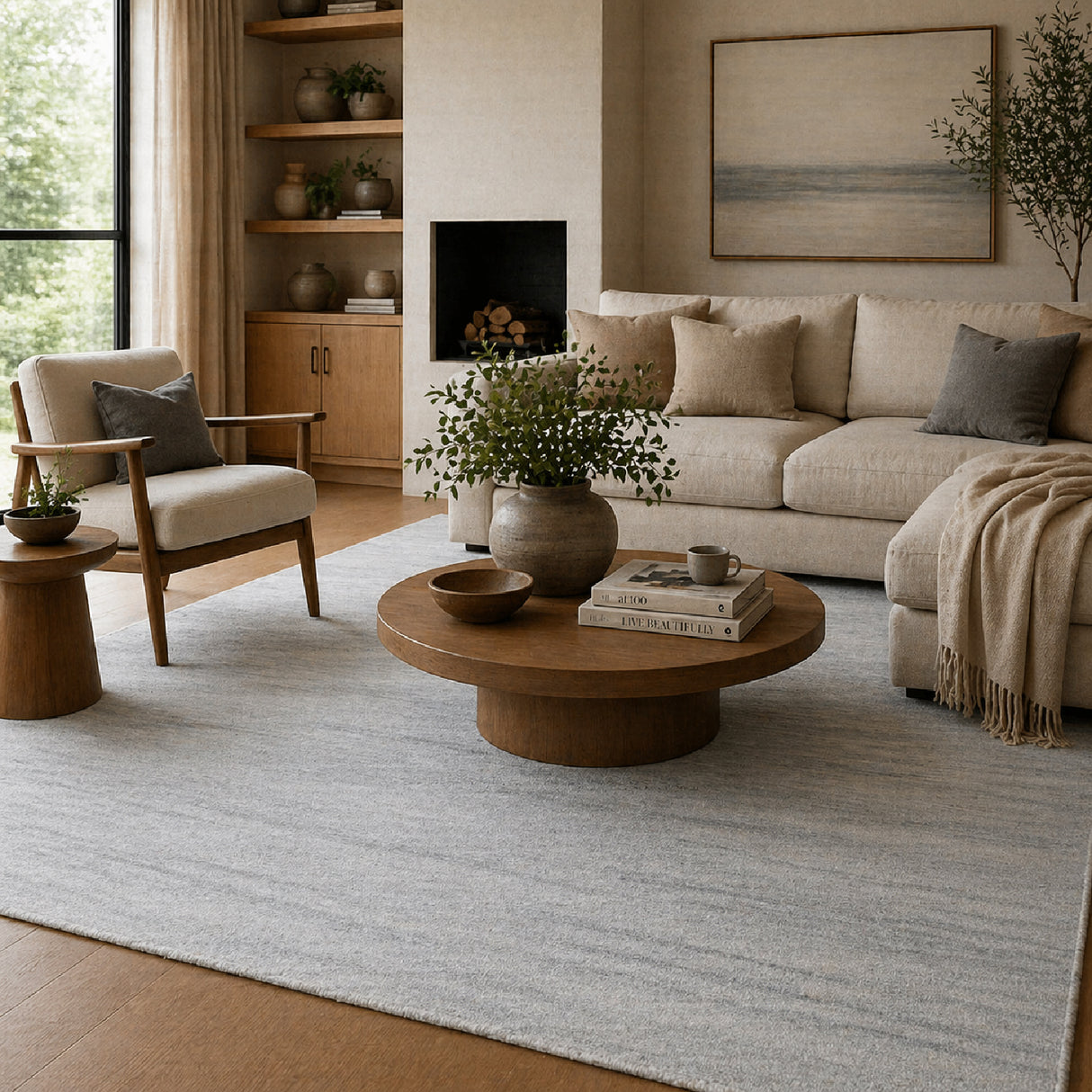 Modern European furniture - Hand-Knotted Wool Fringed Carpet - www.oroa.com
