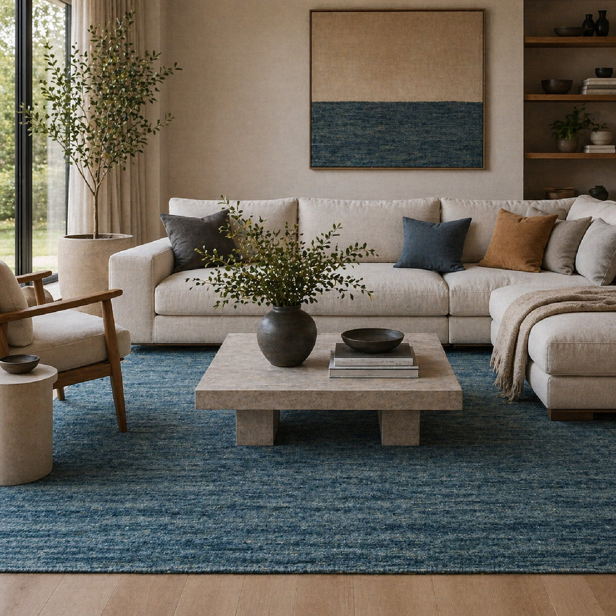 Modern European furniture - Hand-Knotted Wool Fringed Carpet - www.oroa.com