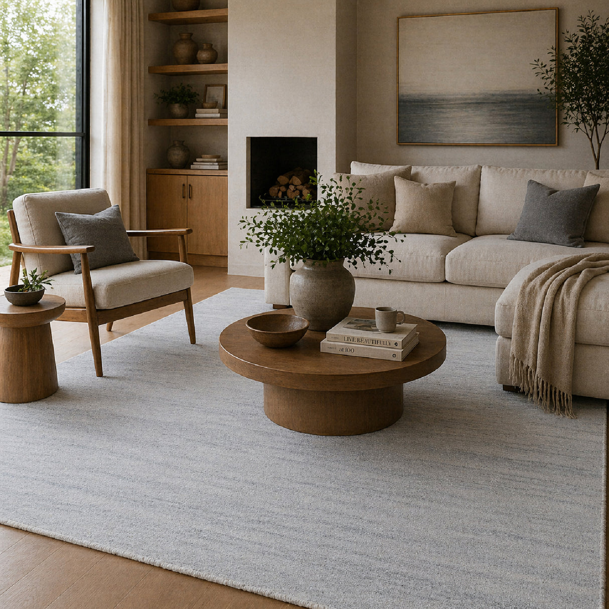 Modern European furniture - Hand-Knotted Wool Fringed Carpet - www.oroa.com