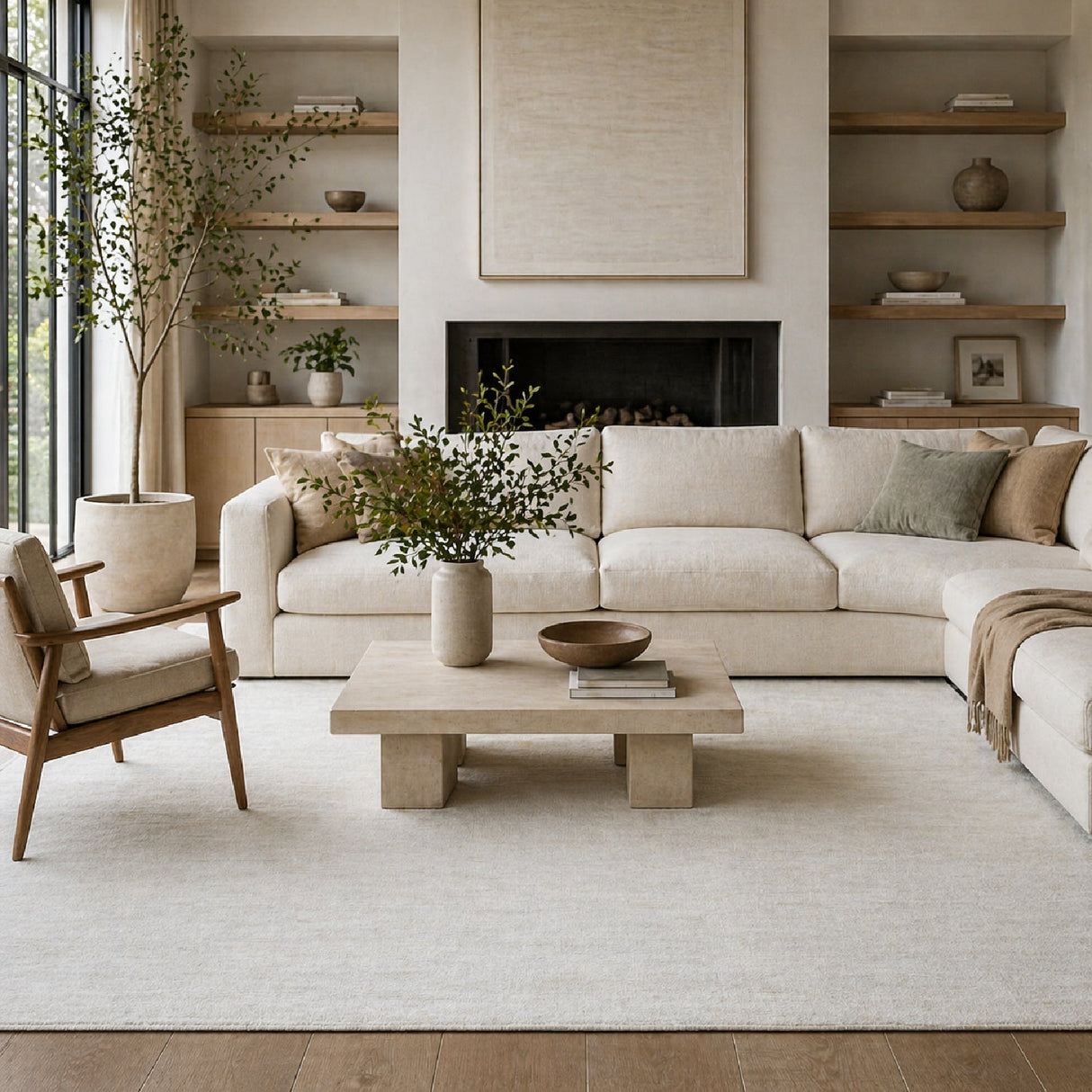 Modern European furniture - Hand-Knotted Wool Fringed Carpet - www.oroa.com