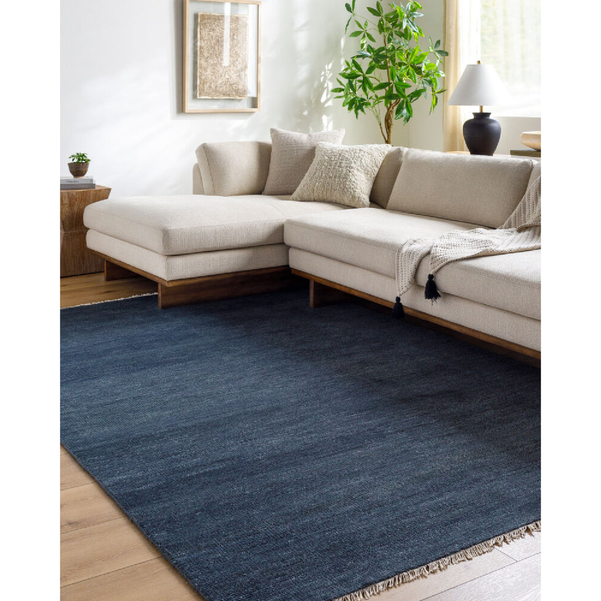 Modern European furniture - Hand-Knotted Wool Fringed Square Carpet - www.oroa.com