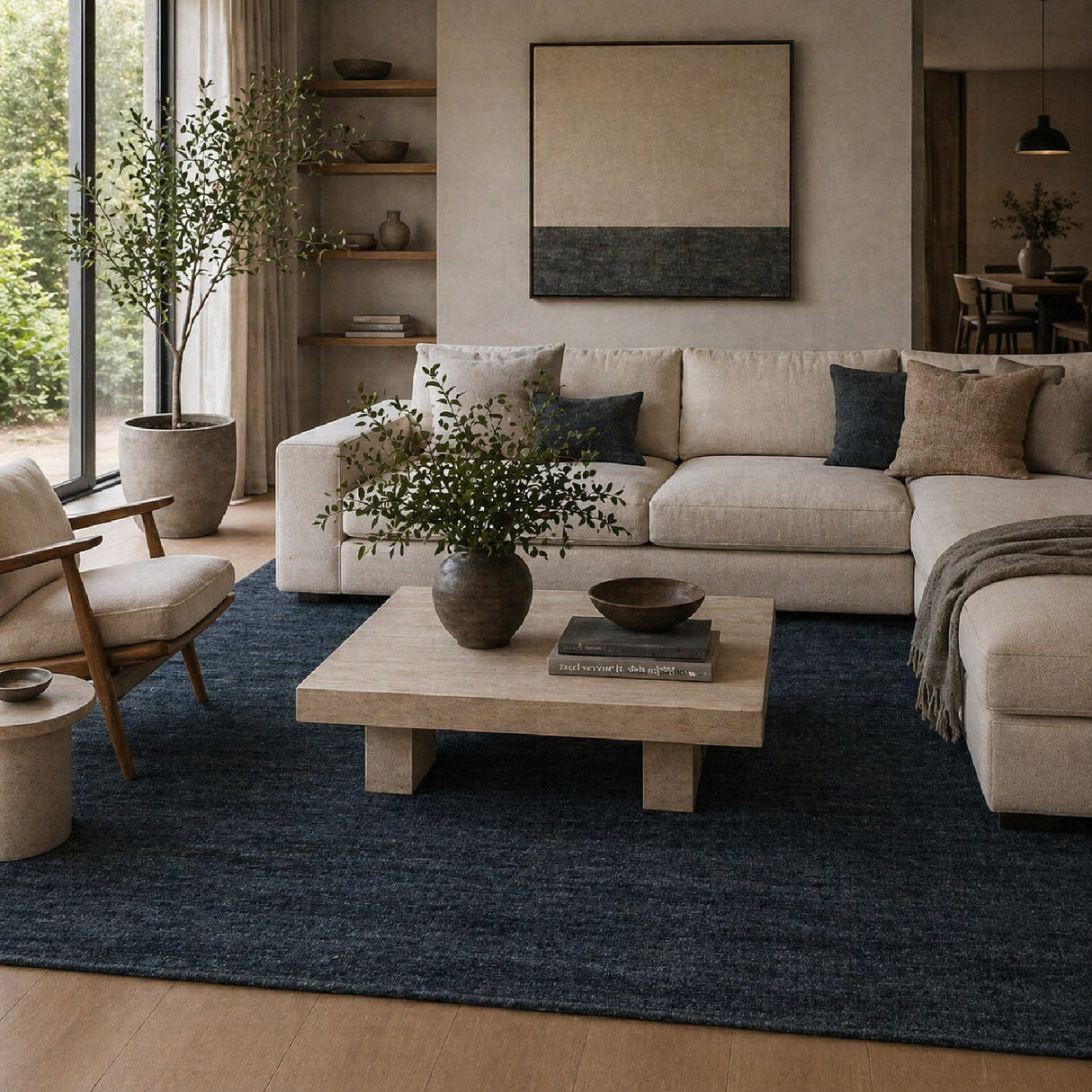 Modern European furniture - Hand-Knotted Wool Fringed Carpet - www.oroa.com