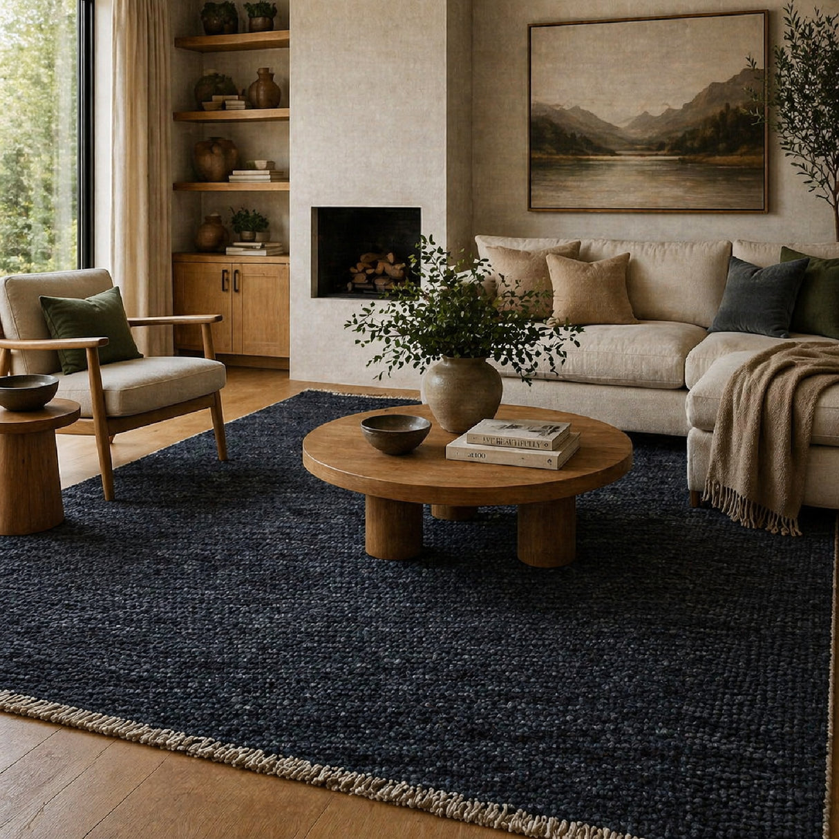 Modern European furniture - Hand-Knotted Wool Fringed Carpet - www.oroa.com