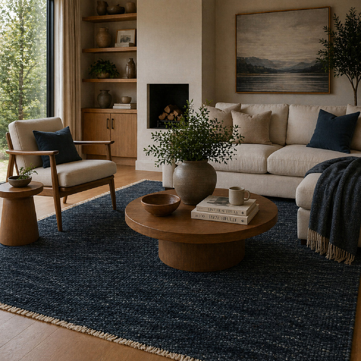 Modern European furniture - Hand-Knotted Wool Fringed Carpet - www.oroa.com