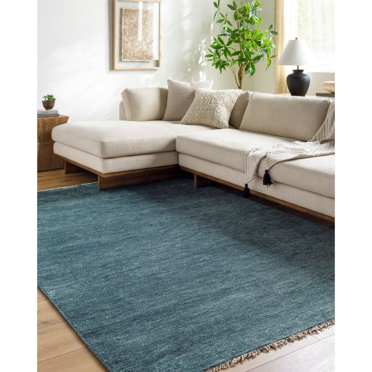 Modern European furniture - Hand-Knotted Wool Fringed Square Carpet - www.oroa.com