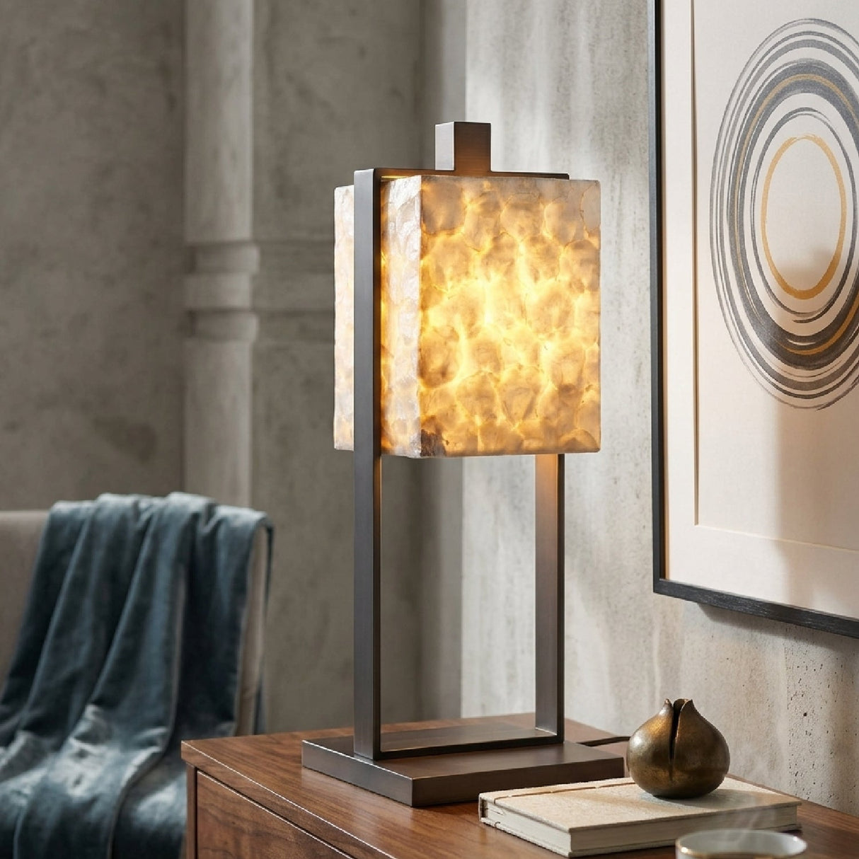 Modern European furniture - Silver Gray Accent Table Lamp - www.oroa.com