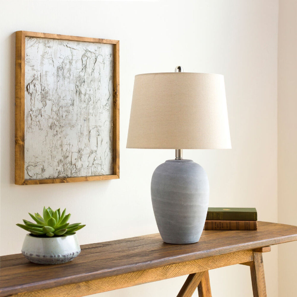 Modern European furniture - Antiqued Gray Ceramic Table Lamp - www.oroa.com
