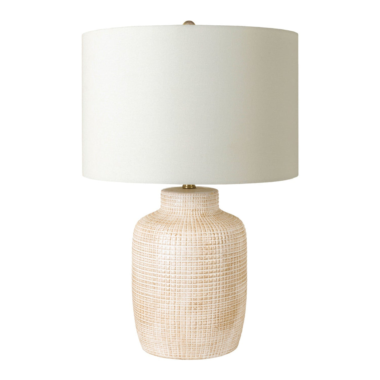 Modern European furniture - Beige Linen Ceramic Table Lamp - www.oroa.com
