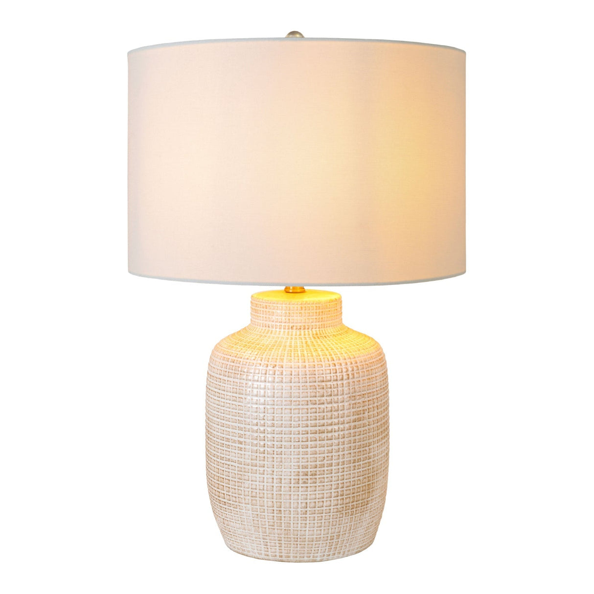 Modern European furniture - Beige Linen Ceramic Table Lamp - www.oroa.com