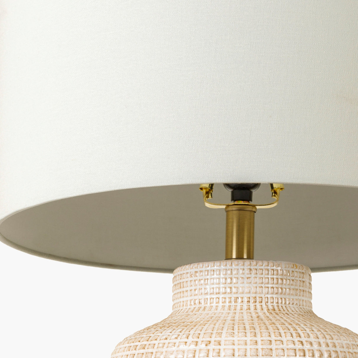 Beige Linen Ceramic Table Lamp | Oroa.com
