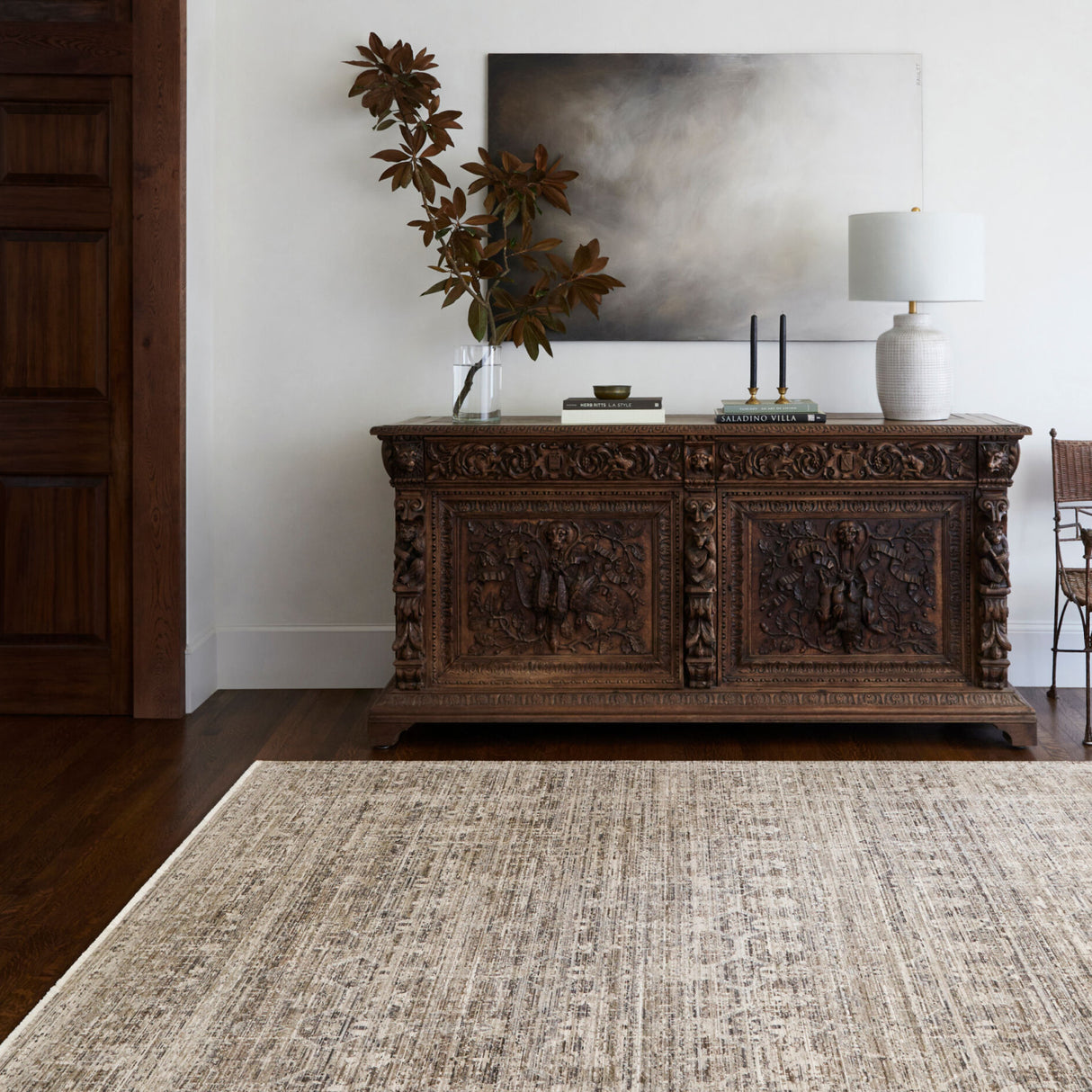 Beige Linen Ceramic Table Lamp | Oroa.com