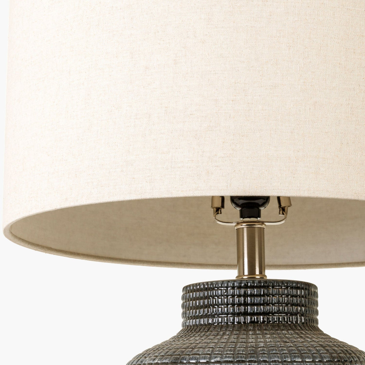 Modern European furniture - Beige Linen Ceramic Table Lamp - www.oroa.com