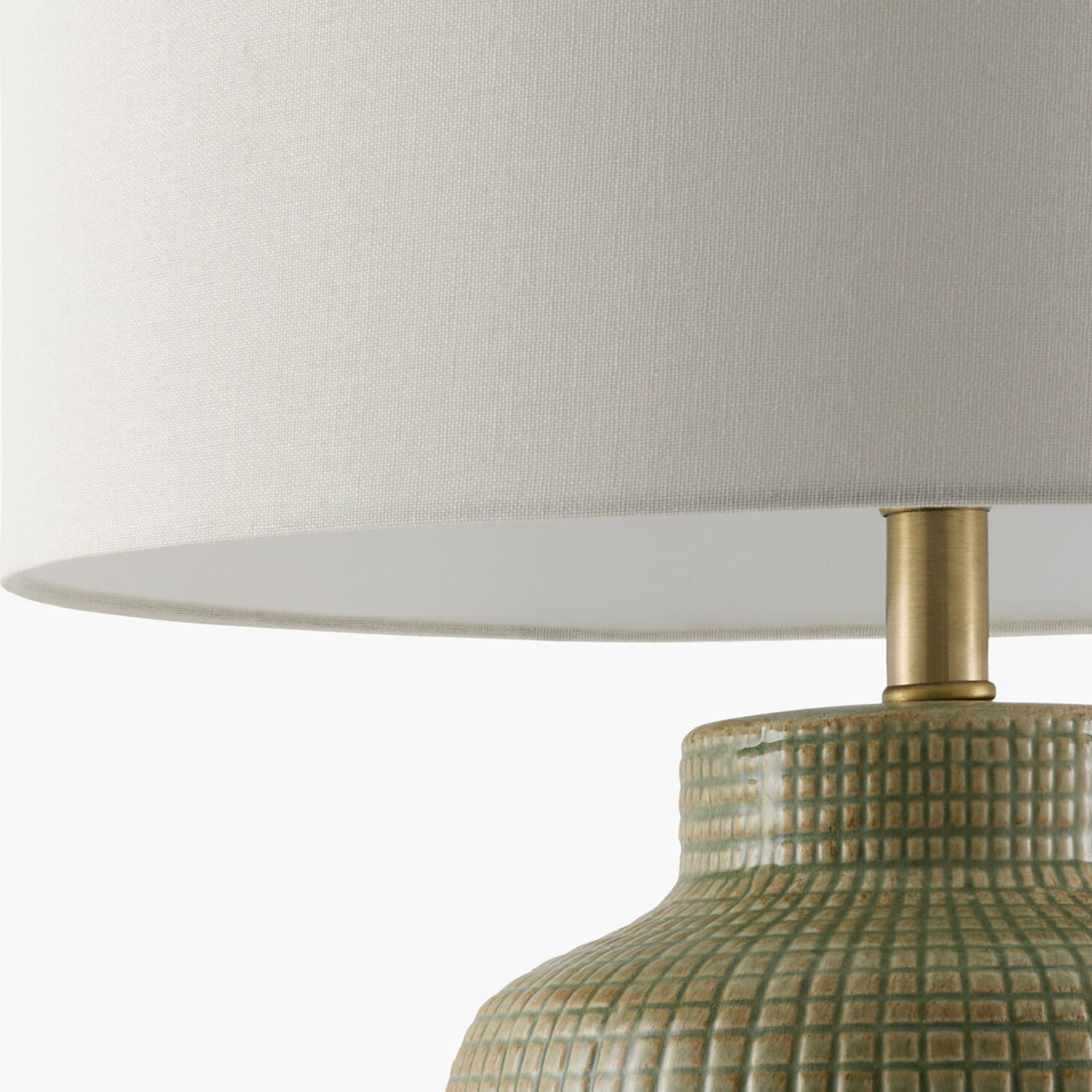 Modern European furniture - White Linen Ceramic Table Lamp - www.oroa.com