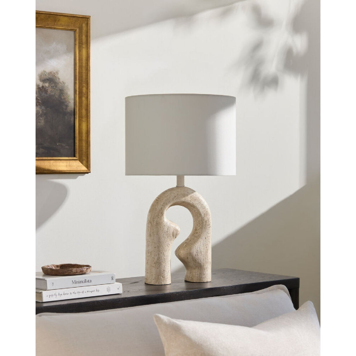 Modern European furniture - Wavy Carved Base Table Lamp - www.oroa.com