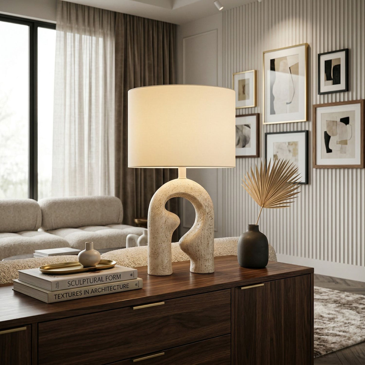 Wavy Carved Base Table Lamp | Oroa.com