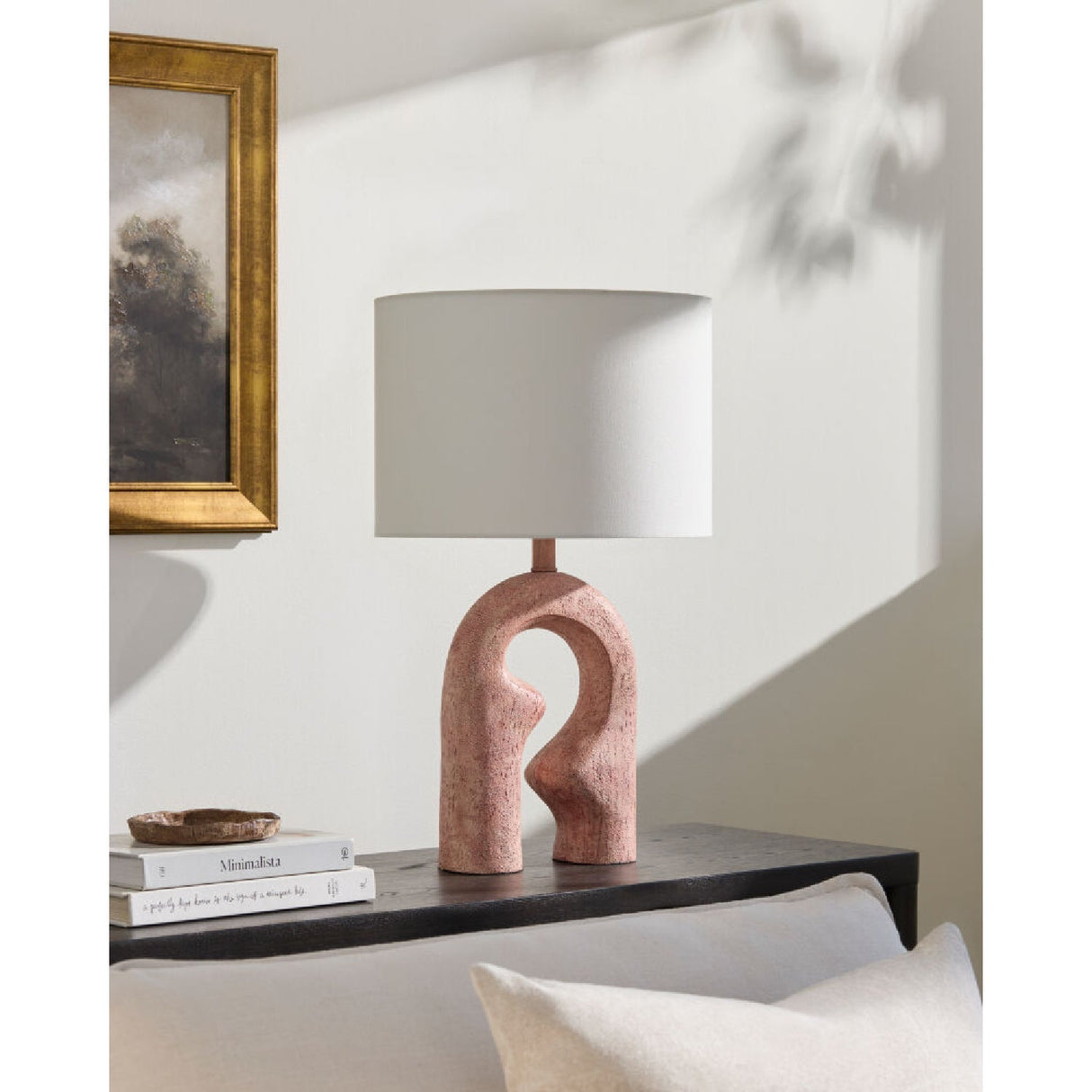 Modern European furniture - Wavy Carved Base Table Lamp - www.oroa.com