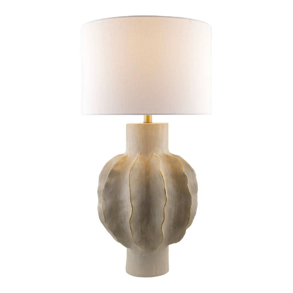 Modern European furniture - Gray Scuptured Accent Table Lamp - www.oroa.com