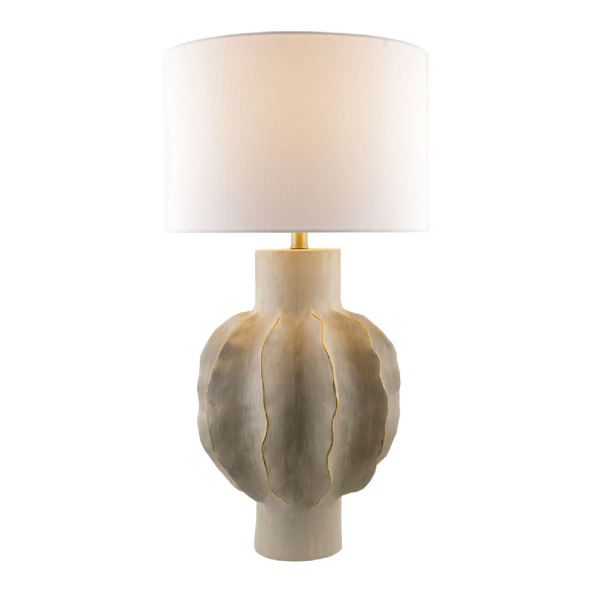 Modern European furniture - Gray Scuptured Accent Table Lamp - www.oroa.com