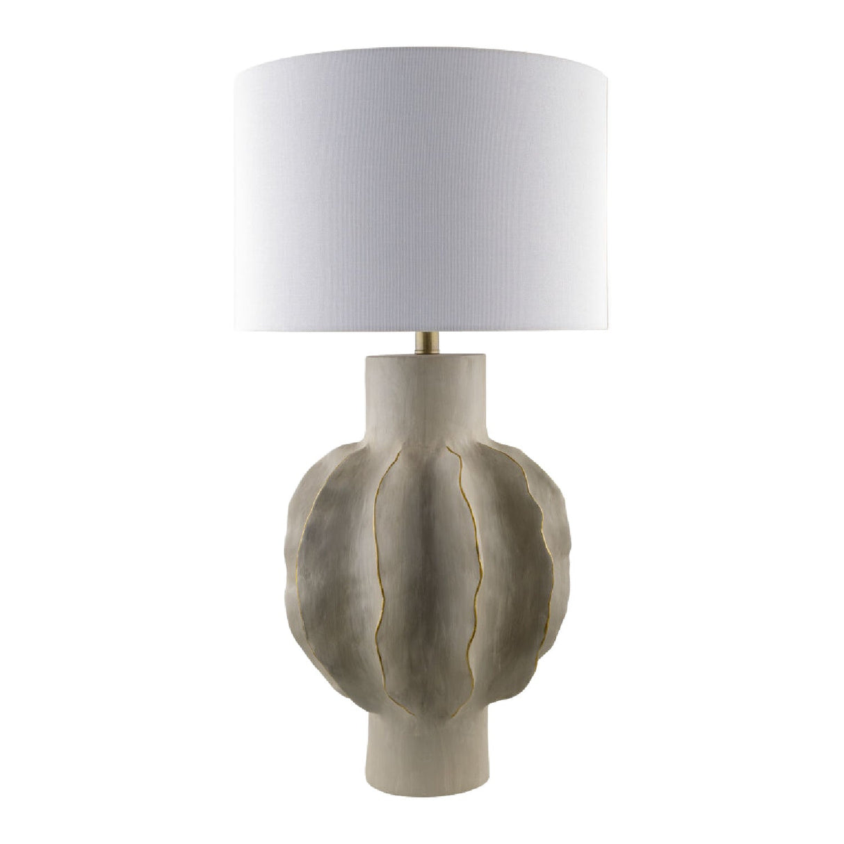 Modern European furniture - Gray Scuptured Accent Table Lamp - www.oroa.com