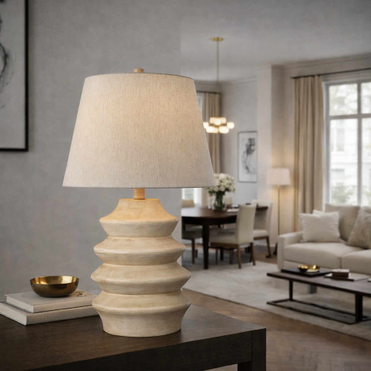 Modern European furniture - Painted Cream Accent Table Lamp - www.oroa.com