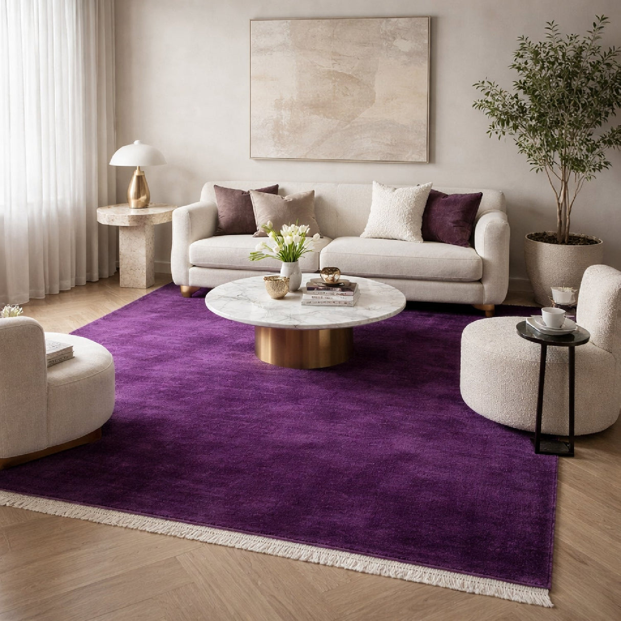 Modern European furniture - Hand-Loomed Wool Fringe Square Carpet - www.oroa.com
