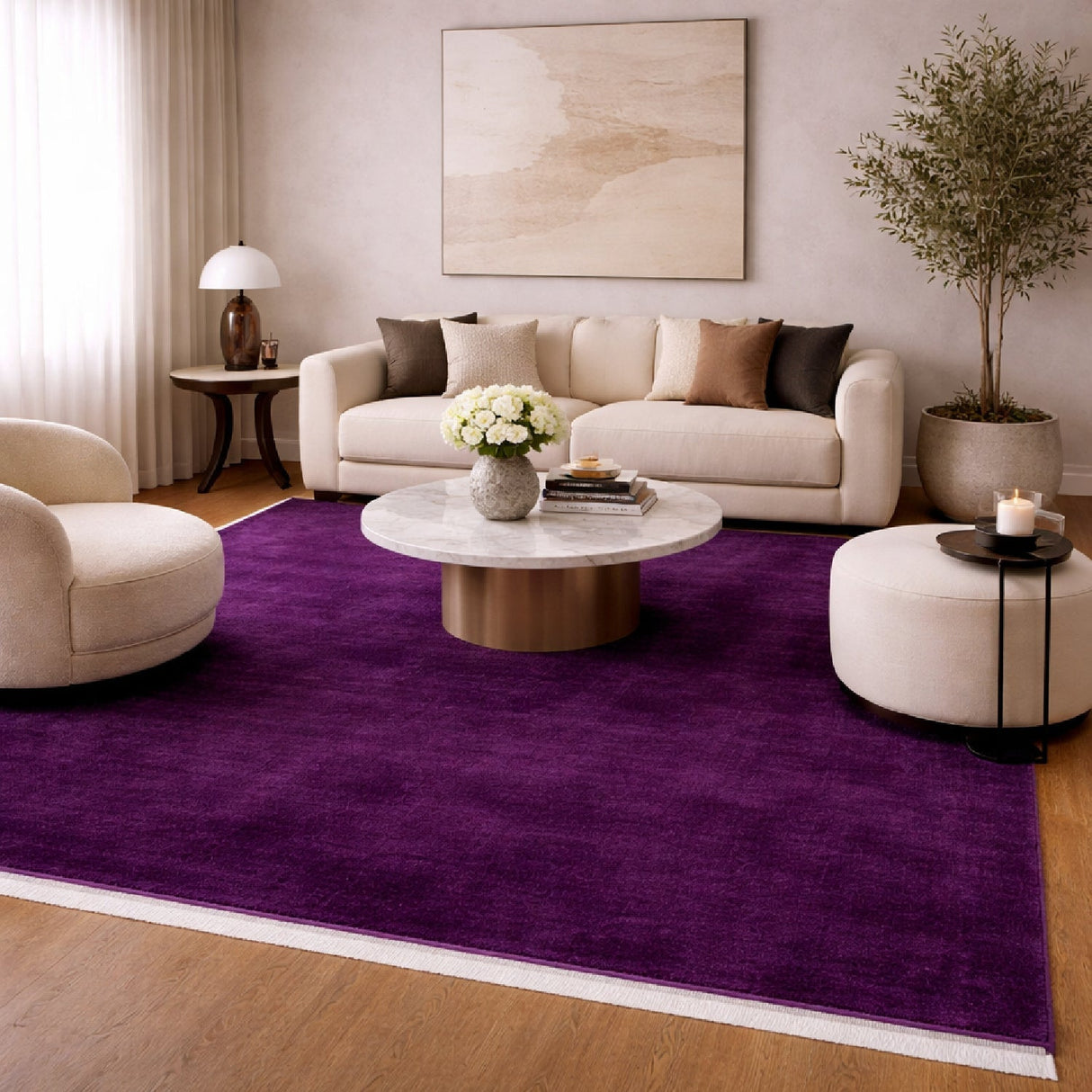 Modern European furniture - Hand-Loomed Wool Fringe Square Carpet - www.oroa.com